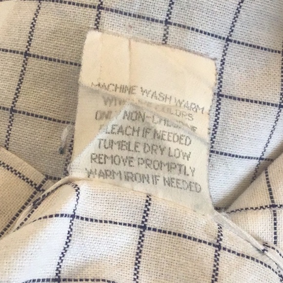 LL Bean 100% cotton windowpane check button down short sleeve shirt Neck size 16 - Picture 4 of 4